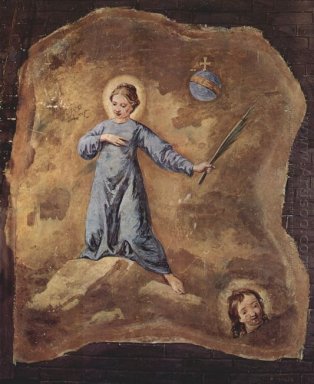 Fresco i San Pantalon I Venedig Scene Holy Martyr Fragment 1745