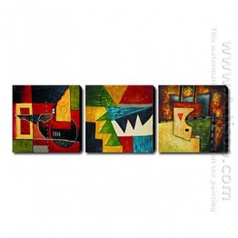 Hand Painted Oil Painting Abstrak - Set 3
