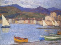 Veleiros no porto de Collioure