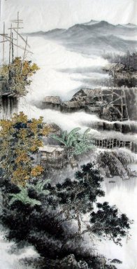 Gebouwen - Chinees schilderij