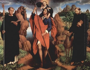 Den Triptych av Willem Moreel Rsta panel Saint Christopher Wit
