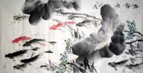 Lotus & Fish - Pintura Chinesa