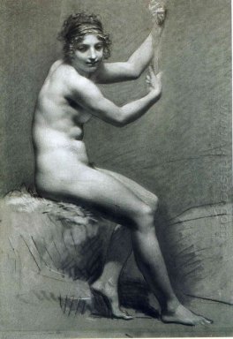 Zeichnung der weiblichen Akt mit Kohle und Kreide 1800 4