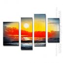 Hand-painted Landscape Oil Painting - Set of 4