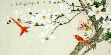 Pássaros & flores - pintura chinesa