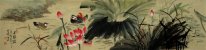 Bebek Mandarin & Lotus - Lukisan Cina