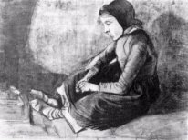 Gadis Dengan Black Cap Duduk Di Tanah 1881