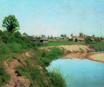 Village At The Riverbank 1883