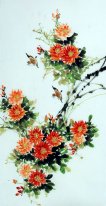 Pájaros y flores - Pintura china