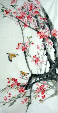 Vogels-Bloemen - Chinees schilderij