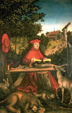 Albrecht de Brandebourg Comme saint Jérôme dans son étude 1527
