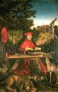 Albrecht Van Brandenburg Als heilige Hironymus In zijn studeerve