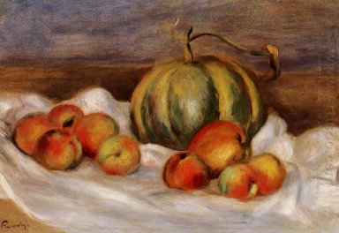 Stilleven met Cantalope en perziken 1905