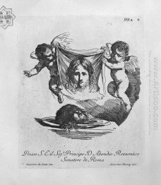 Dua Cherubs Dengan The Holy Wajah Dan Kepala Of St John The Bapt