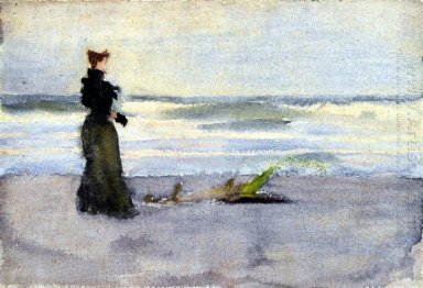 Edwardian vrouw op het strand