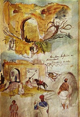 Pared de la ciudad de Meknes Marruecos Desde El 1832 Sketchbook