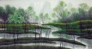 Trees, river - Chinese Painting