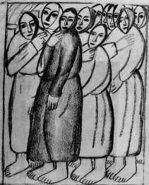 Mulheres Camponesas em uma igreja 1912