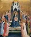 Virgin e criança Enthroned com doze anjos