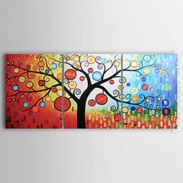 Pintados à mão pintura a óleo abstrata - conjunto de 3