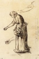 Studi Untuk A Woman Feeding Ayam 1859
