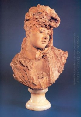 busto de uma mulher sorridente 1875