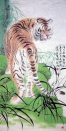 Tiger - kinesisk målning