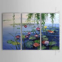 Peinte à la main Paysage Peinture à l'huile - Lot de 3