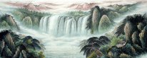 Montanha e cachoeira - Pintura Chinesa