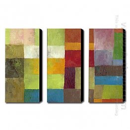 Pintados à mão pintura a óleo abstrata - conjunto de 3