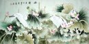Crane - Lotus - peinture chinoise