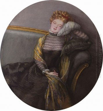 Lady sommeille En Robe Noire