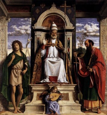 St. Peter Enthroned com Santos