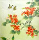 Fjäril-Blomma - kinesisk målning