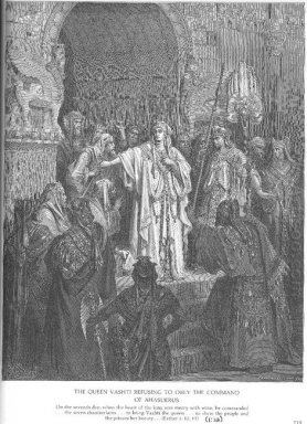 Königin Vashti weigert sich Ahasveros Befehl zu gehorchen