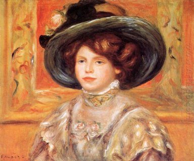 Mujer joven en un sombrero azul