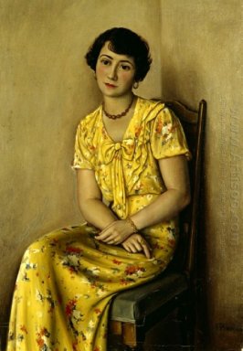 Jeune femme en jaune