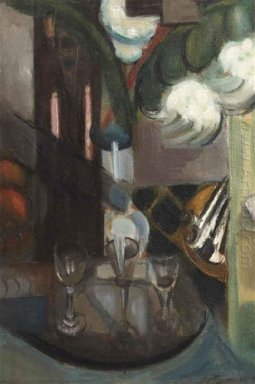 A still life with a carafe and glasses