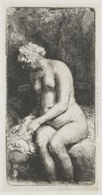 Seated Naked Woman Woman Bathing Her Feet At A Brook 1658
