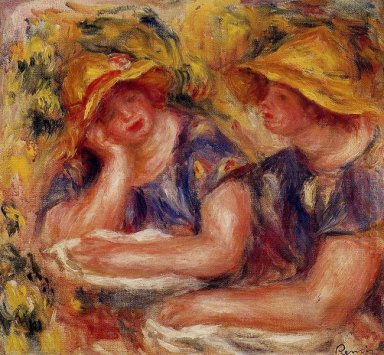 Dos mujeres en las blusas azules 1919