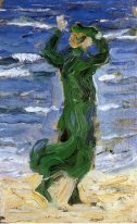 Woman In The Wind By The Sea 1907