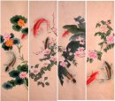 Fish (quatro telas) - Pintura Chinesa