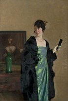 Lady in un vestito verde