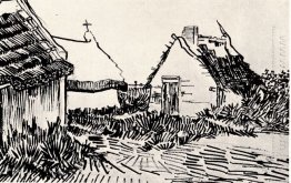 Tre stugor i Saintes Maries 1888