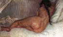 Femme nue allongée de dos 1887