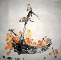 Pájaros y flores - Pintura china