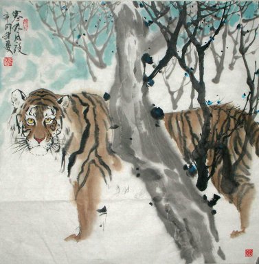 Tijger - Chinees schilderij