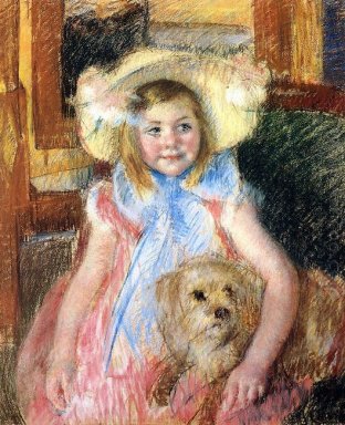 Sara und ihr Hund, ca. 1901