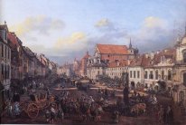 Beskåda av Cracow Förort som leder till slottet Square 1774