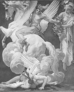 Perseo en Pegasus Slaying Medusa